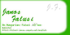janos falusi business card